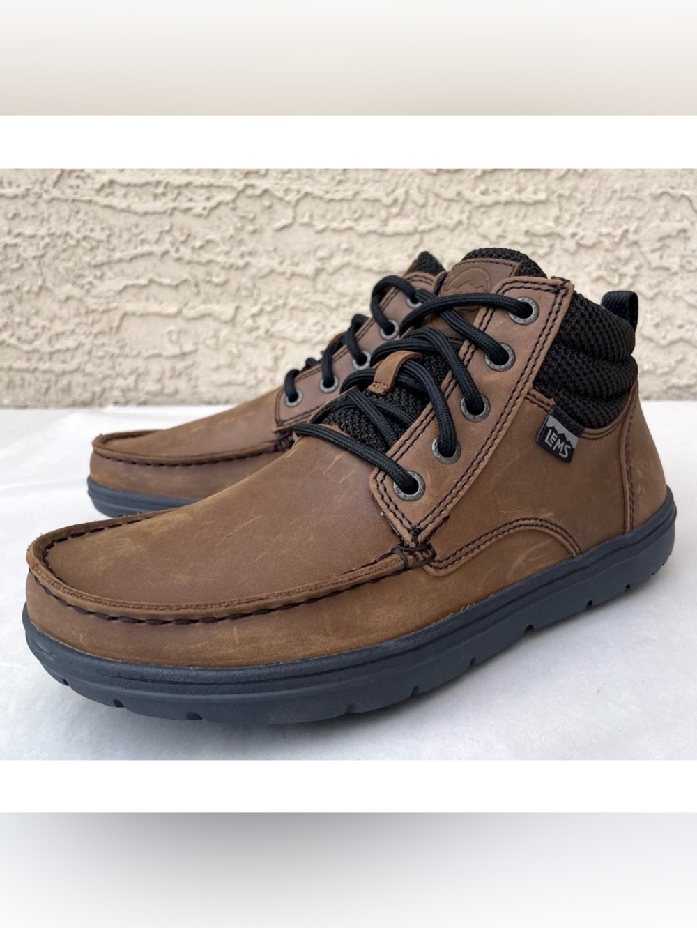 Lems Boulder Boot Mid Womens Sz US 7.5 Umber Brown Leather Minimalist Zero Drop